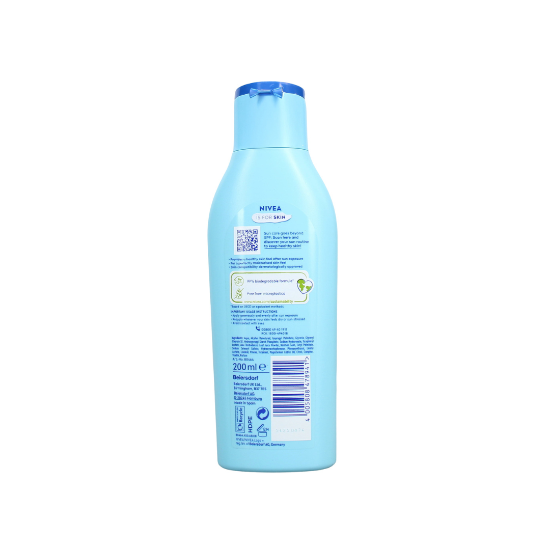 NIVEA SUN After Sun Moisture Lotion | 48h+ Hydration & Skin Recovery | Aloe Vera, Hyaluron & Vitamin E | 200ml